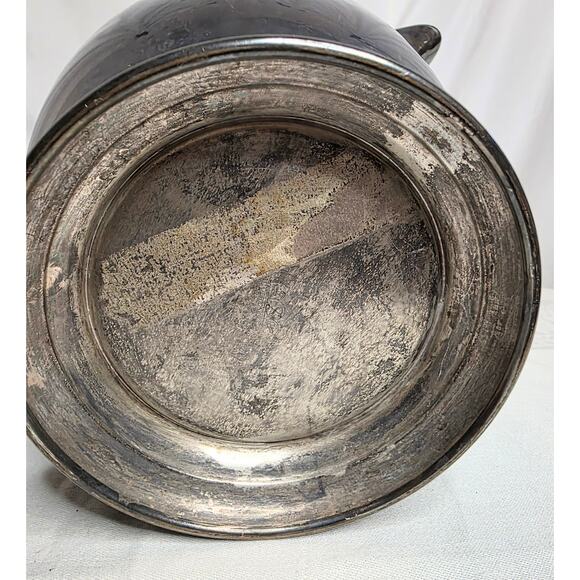 Vintage Sheridan Silver on Copper Water Pitcher Ice Lip Handle 64 oz. Tarnished - Picture 5 of 7